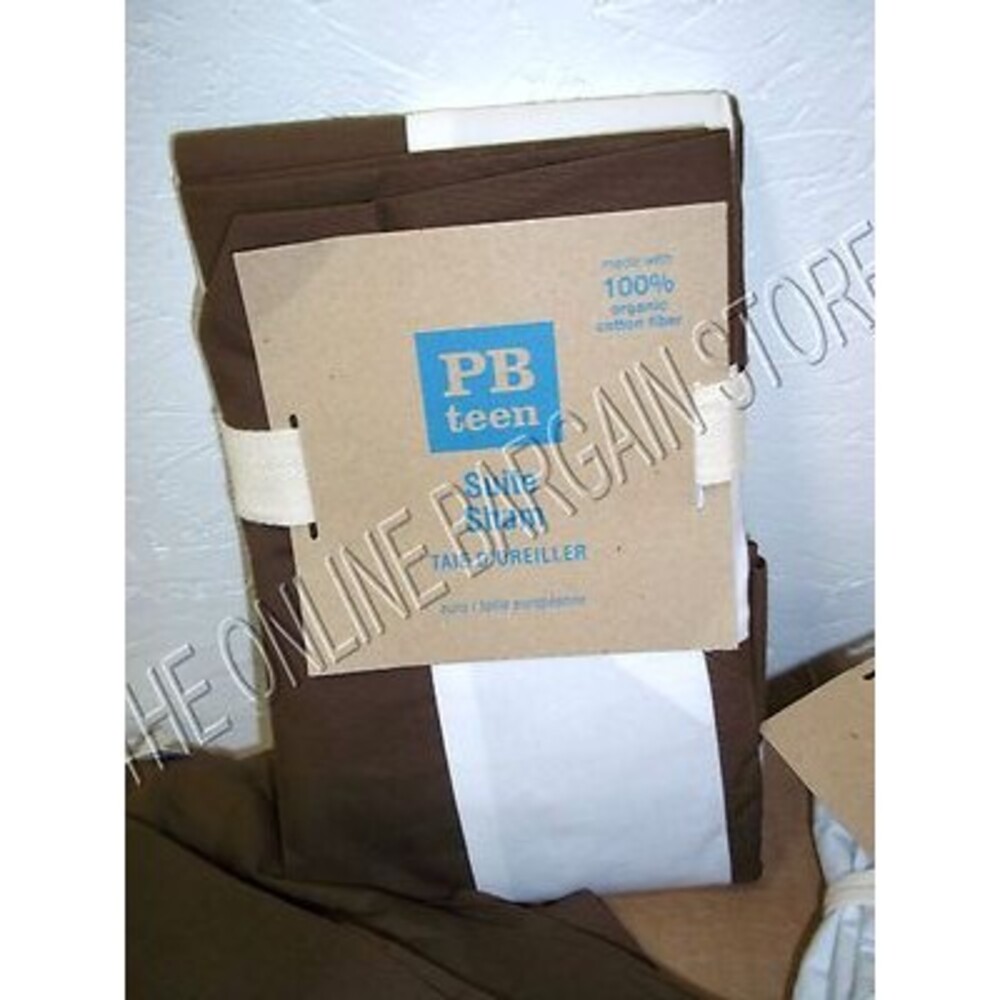 Pottery Barn Teen Suite Organic Bed Dorm Pillow Sham Euro Square Coffee Brown